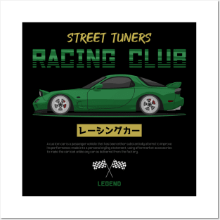 Midnight Racer Green FD3S RX7 JDM Posters and Art